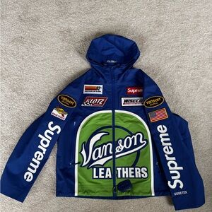 Supreme Vanson Leathers GORE-TEX Shell Jacket ‘Royal’ Small